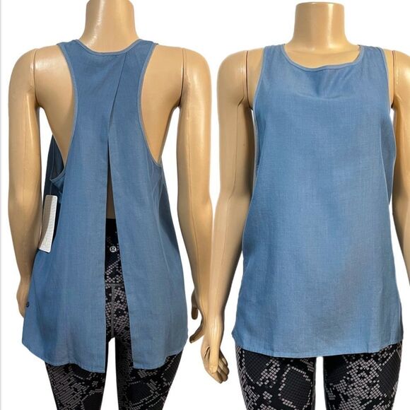 Lululemon Athletica All Tied up Tank Top Tencel New with tags size 8 blue - Picture 1 of 7